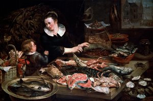 A Fishmongers Shop, c1616-1618. alkotó: Frans Snyders or Snijders