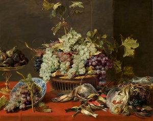Csendélet szőlővel és játékkal alkotó: Frans Snyders