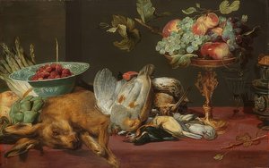 Csendélet apróvaddal és gyümölcsökkel alkotó: Frans Snyders or Snijders