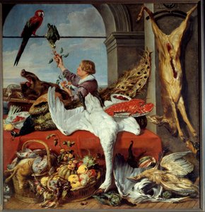 Irodák belseje Vadcsendélet, zöldség. Franz Snyders (1579-1657) festménye 17. század V. 2,26x2,36 m Caen, Musee des Beaux Arts alkotó: Frans Snyders or Snijders