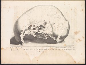 Szent Rombout koponyája, 1825 Bekkeneel van den H. Rumoldus képe a Reliquie-Kas-ban (cím a tárgyon)