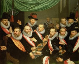 A San Jorge-i polgárőrség tiszteinek és altiszteinek bankettje alkotó: Frans de Grebber