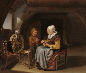 Saying Grace, 1650-55 körül alkotó: Frans van Mieris