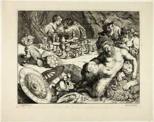 Bacchus és a részeg Silenus – Silenus álma alkotó: Frans van den Wyngaerde