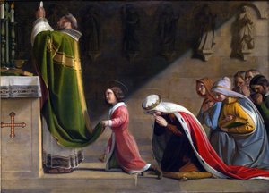 Szent Ludmila és Szent Vencel a szentmise alatt alkotó: Frantisek Tkadlik
