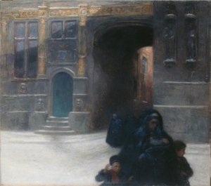 Aranyozott házak Bruges-ben (olaj, vászon) alkotó: Frantz Charlet