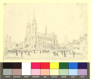 9. kerület, Rooseveltplatz - Fogadalmi templom (oldalnézet) alkotó: Franz Alt