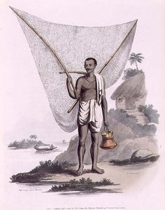 Egy indiai halász, Thomas Vivares (1735-90 körül) metszete, kiadó: Edward Orme. alkotó: Franz Balthazar (after) Solvyns