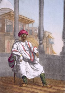 Földbirtokos, előkelő hindu, a „A hinduk, avagy modoruk, jelmezeik és szertartásaik leírása”, 1808-1812 körül (színes rézkarc)