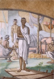 Borász és kereskedő, „A hinduk, avagy modoruk, jelmezeik és szertartásaik leírása”, 1808–1812 (színes rézkarc) alkotó: Franz Balthazar Solvyns