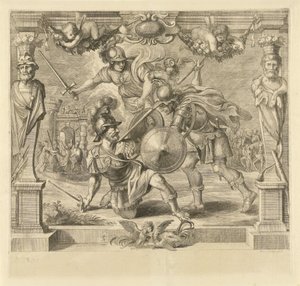 Akhilleusz megöli Hektort Achilles története (sorozat címe) alkotó: Franz Ertinger