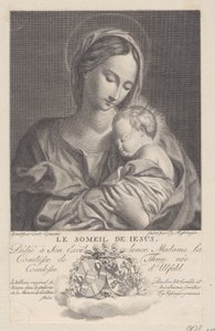 Szűz és gyermek, karjában alvó Krisztus-gyermekkel Le Sommeil de Jesus, 1743-1807. alkotó: Franz Gabriel Fiessinger