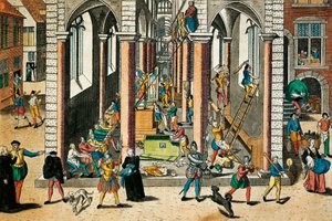 Ereklyék és szobrok elpusztítása a templomokban, 1566. április, Franz Hogenberg (1535-1590) metszet, Vallásháborúk, Franciaország alkotó: Franz Hogenberg
