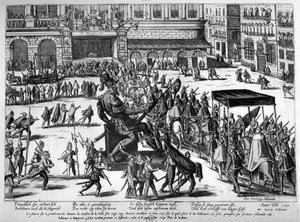 A francia Hercule Francois, Alencon hercegének (1554-84) belépése Antwerpenbe, 1582. február 19. alkotó: Franz Hogenberg