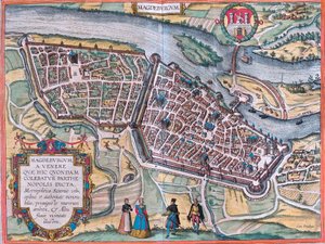 Magdeburgi terv (Magdeburgum), Németország (rézkarc alkotó: Franz Hogenberg