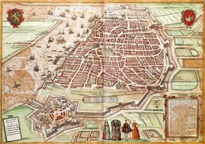 Antwerpen térképe (metszet alkotó: Franz Hogenberg