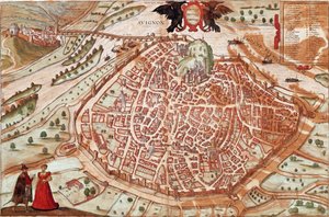 Avignon térképe - Franciaország (metszet alkotó: Franz Hogenberg