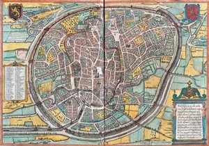 Bruxelles térképe (Bruxella), Belgium (rézkarc alkotó: Franz Hogenberg