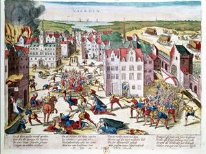 Mészárlás Flandriában Fernando Alvarez de Toledo (1508-82) Alba hercege kormánya alatt, 1572. november 30. alkotó: Franz Hogenberg