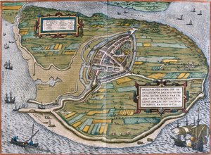 Plan de Brielle (Brilium), Hollandia (rézkarc alkotó: Franz Hogenberg