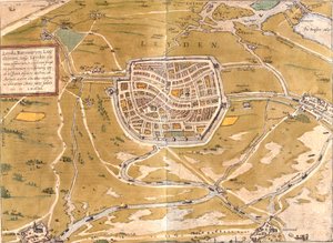 Leiden (Leyden) terve, Hollandia (rézkarc alkotó: Franz Hogenberg