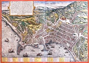 Nápoly terve (Neapolis), Olaszország (rézkarc alkotó: Franz Hogenberg