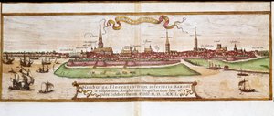 Hamburg látképe (metszet alkotó: Franz Hogenberg