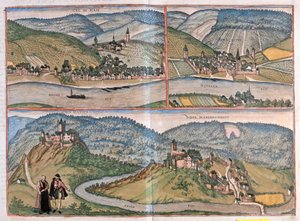 Zell an der Mosel, Bernkastel-Kues, Manderscheid, Németország (metszet alkotó: Franz Hogenberg