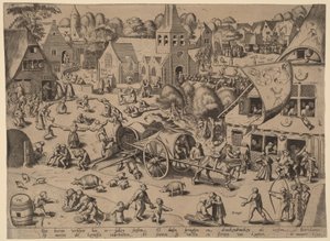 Falusi vásár Hobokenben alkotó: Franz Hogenberg after Pieter Bruegel the Elder