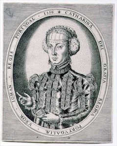 Katalin portugál királyné, III. János (1502-57) feleségének portréja 1556 (metszet) alkotó: Franz Huys