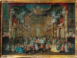 Díszbál a bonni Rezidencia Színházban ... alkotó: Franz Jakob Rousseau