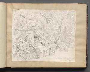Album Róma és környéke kilátással, Tájtanulmányok, 03a oldal: Walkonsky villában alkotó: Franz Johann Heinrich Nadorp