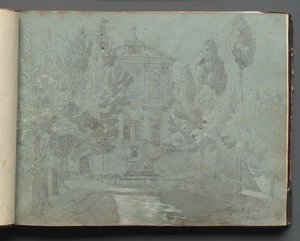Album Róma és környéke kilátással, Tájtanulmányok, 05a. oldal: Szent Isidoro. alkotó: Franz Johann Heinrich Nadorp