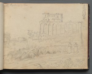 Album Róma és környéke kilátásaival, Tájtanulmányok, 07a. oldal: Villla Barberini Rómában.