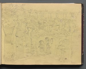 Album Róma és környéke látképével, Tájtanulmányok, 12a. oldal: Római romok. alkotó: Franz Johann Heinrich Nadorp