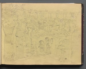 Album Róma és környéke kilátással, Tájtanulmányok, 12a. oldal: Római romok alkotó: Franz Johann Heinrich Nadorp