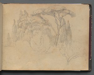 Album Róma és környéke kilátásaival, Tájtanulmányok, 29a. oldal: Tájtanulmány. alkotó: Franz Johann Heinrich Nadorp