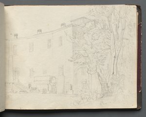 Album Róma és környéke kilátásaival, Tájtanulmányok, 31a. oldal: Roman Archtectural Study. alkotó: Franz Johann Heinrich Nadorp