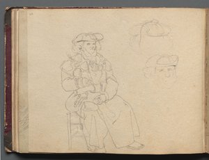 Album Róma és környéke kilátással, Tájtanulmányok, 38b. oldal: Ábratanulmány alkotó: Franz Johann Heinrich Nadorp