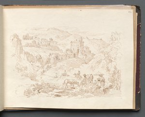 Album Róma és környéke kilátásaival, Tájtanulmányok, 43a. oldal: Római táj. alkotó: Franz Johann Heinrich Nadorp