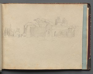 Album Róma és környéke kilátással, Tájtanulmányok, 51a. oldal: Római táj alkotó: Franz Johann Heinrich Nadorp