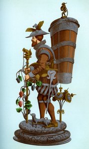 Német asztaldísz zománcozott és aranyozott rézből, 16. század vége, 1870.