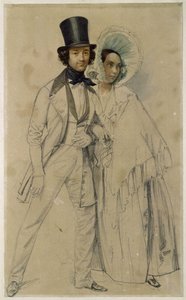Paul és Amalie Taglioni házaspár (Tanulmány az „Az első gyalogos gárdaezred díszszemléje” című festményhez, 1839) alkotó: Franz Krüger