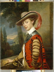 Nicolas Saltykov álruhát viselő herceg portréja. (Nikolaj Saltykov herceg díszruhás portréja). Franz Kruger (1797-1857) festménye, olaj, vászon