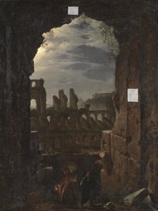 Kilátás a Colosseumra a Holdfényben alkotó: Franz Ludwig Catel