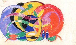 Absztrakt kompozíció alkotó: Franz Marc