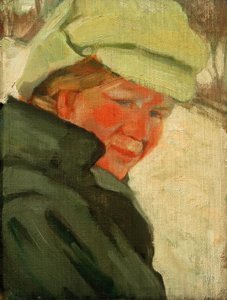 Maria Franck portréja fehér sapkával alkotó: Franz Marc