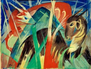 Mythical Animals I (I. állati összetétel) alkotó: Franz Marc