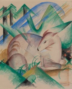 Piros Szarvas. 1913 alkotó: Franz Marc