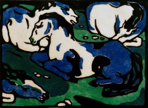 Pihenő lovak alkotó: Franz Marc
